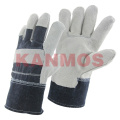 Grey Full Palm Cowhide Split Leather Industrial Safety Work Gloves (11005)